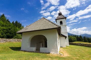 View of Vintgar gorge walk in Slovenia