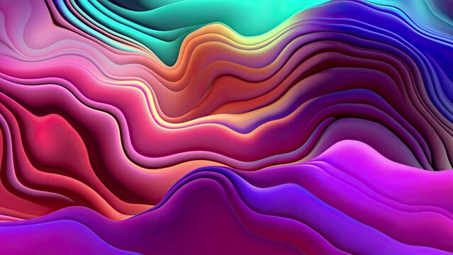 Abstract liquid background motion video with slow movement, creative and colored art for business and marketing purposes with eye-catching textures and materials