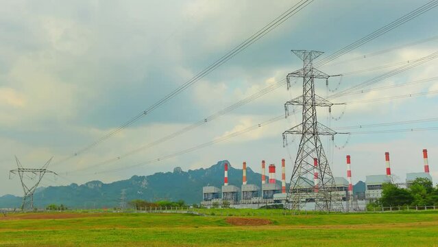 Time lapse electric power plant.