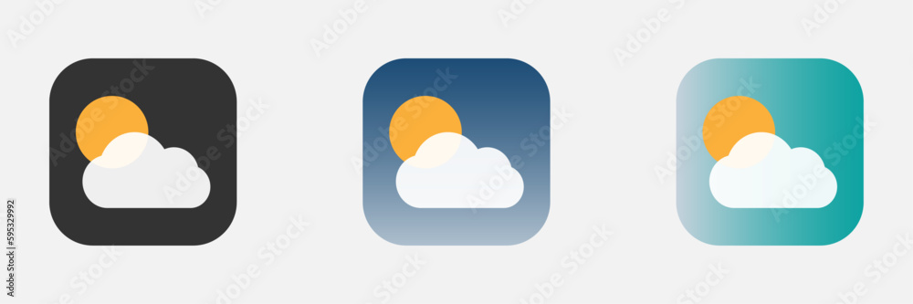 Wall mural website or mobile app ui icon set for weather forecast. weather vector icons set