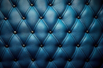 Genuine blue leather, carriage coupler, texture. Generative AI.