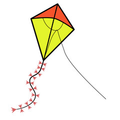 Cute flying kite illustration 