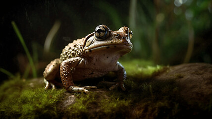 Obraz premium Frog on Top of the Moss