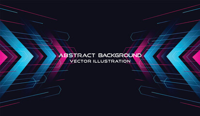 Abstract modern hight speed light arrow line technology effect on black background vector illustration.