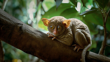 Tarsier on top of a tree