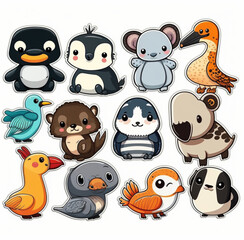 Set of funny animals, stickers