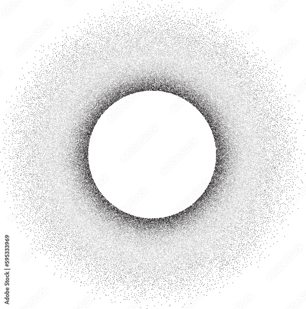 Poster dotted circle pattern. abstract halftone round. frame with random gradient gradation. grunge rings d