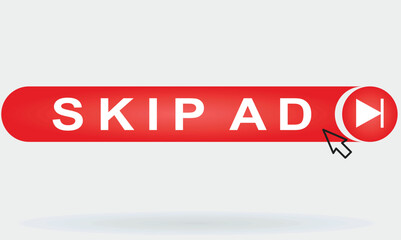 Skip ad button. vector illustration