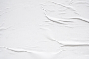 White blank crumpled and creased paper poster texture background