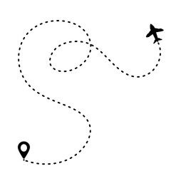 Route map plane illustration 