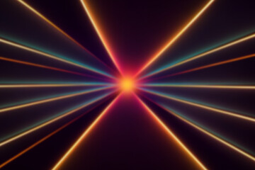 Obraz premium Neon lights retro cyberpunk lasers and light overlays isolated on black background