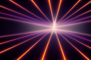 Obraz premium Neon lights retro cyberpunk lasers and light overlays isolated on black background