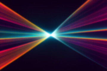 Neon lights retro cyberpunk lasers and light overlays isolated on black background