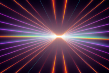 Obraz premium Neon lights retro cyberpunk lasers and light overlays isolated on black background