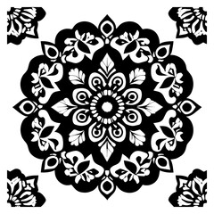 black and white ornament