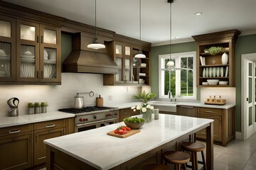 modern kitchen interior, generative ai 