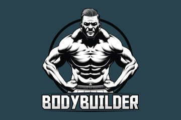 Bodybuilder Flexing His Muscular Body