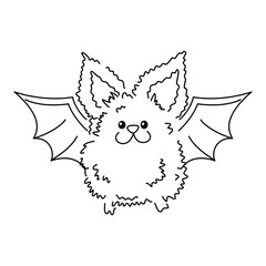 Cute cartoon baby bat in doodle style