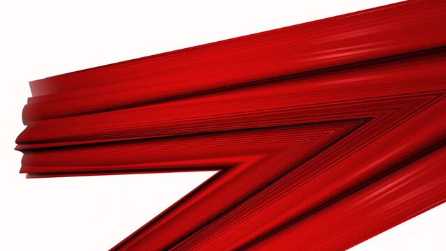 Abstract red color curve lines stripes white background 