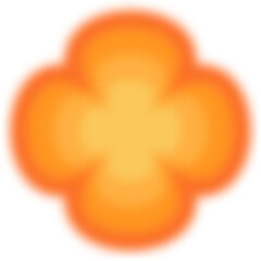 Y2k gradient blurred flower. Abstract shape and retro sticker with aura. Aesthetic figure.