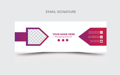 Email signature template or email footer and facebook cover design .