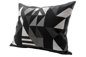Black Cushion On Isolated Transparent Background, Png. Generative AI