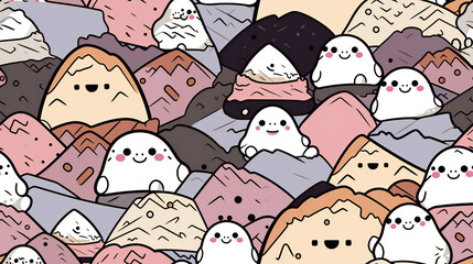 seamless pattern with sushi , seamless texture., Generative AI