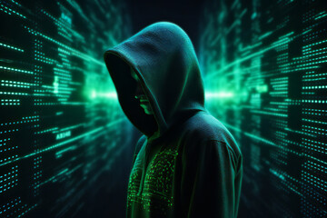 Cyber attacks by a faceless hacker in a dark hoodie: advanced cybersecurity strategies to stay one step ahead