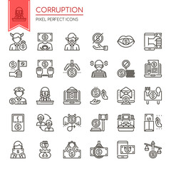Obraz na płótnie Canvas Corruption Elements , Thin Line and Pixel Perfect Icons.