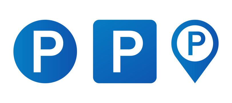 Vector set of parking signs. Parking icons set. Car parking icon.