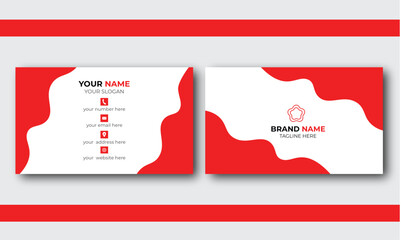 nice business card design, professional business card design, red color business card design,