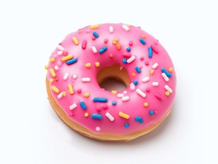 Donut on isolated white background - Unhealthy food and unhealthy food