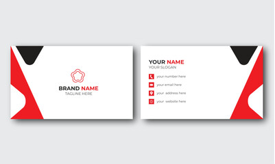 design template, red color business card design. professional unique corporate business card design,
