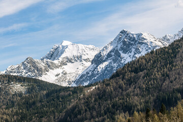 Fototapeta na wymiar Sunny weather with view to Totes Gebirge, Upperaustria