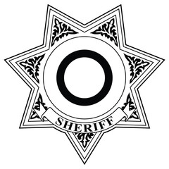 Vector illustration of sheriff badge - obrazy, fototapety, plakaty