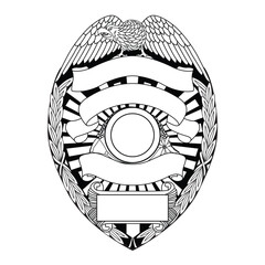 vector illustration of Security Police badge  - obrazy, fototapety, plakaty