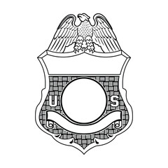 vector illustration of Security Police badge 