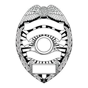 vector illustration of Security Police badge 