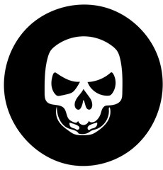 Sci-fi skull logo design in black and white, vector illustration of an alien head, extraterrestrial creature