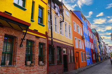 Obraz premium The old historical streets and colorful houses of istanbul Balat