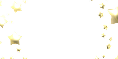 XMAS Stars - Holiday golden decoration, glitter frame isolated -