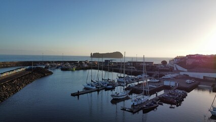 Drone landscape view of Sao Miguel, Azores