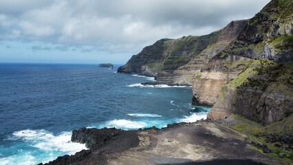 Drone landscape view of Sao Miguel, Azores