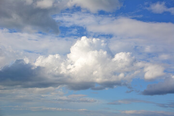 A beautiful white clouds in the sky isolated on the evening sky