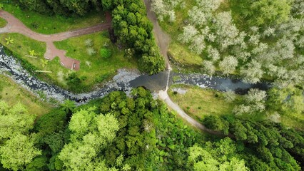 Drone landscape view of Sao Miguel, Azores