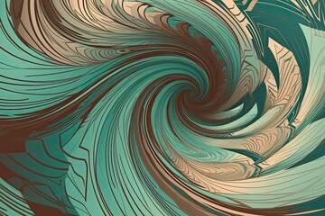 Swirling retro groovy burst, lively summer and carnival backdrop. Generative AI