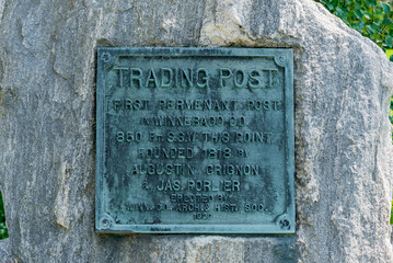 Augustin Grignon Fur Trading Post Historical Marker Near Butte des Morts, Wisconsin