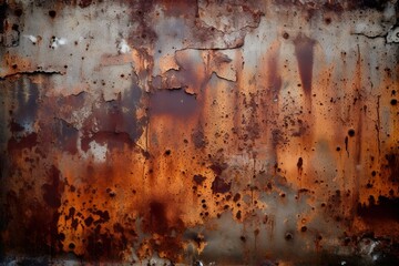 Grunge metal background. Rusty metal texture. Rusted metallic background. Scratched grunge metallic texture, generative ai