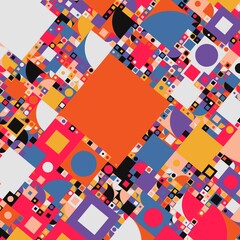 Obraz premium Abstract Geometric Fractal Colorful Pattern Bright Retro Texture Background