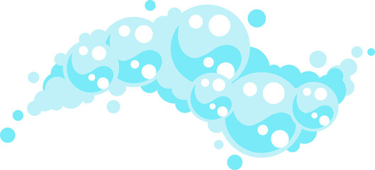 Soap foam bubbles. Cartoon bath suds of shampoo.